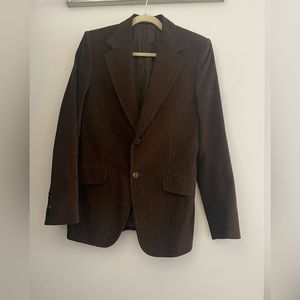 Gucci Brown Velvet striped dinner jacket size S